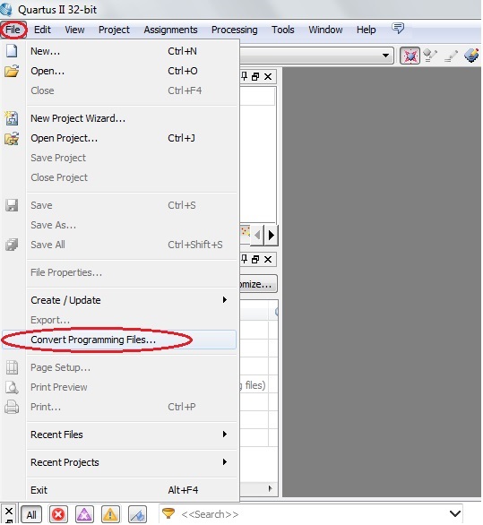 generation of pof file from sof file for altera fpga development
