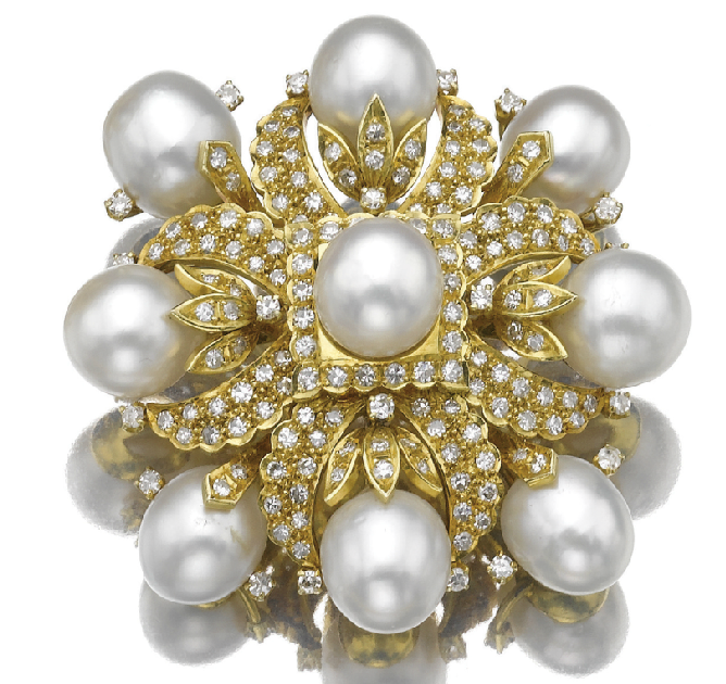 Marie Poutine's Jewels & Royals: Pearl and Diamond Brooches