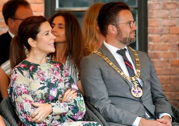 Crown Princess mary wore a new wild flower maxi dress by Rotate Birger Christensen. Jeanette Madsen and Thora Valdimars