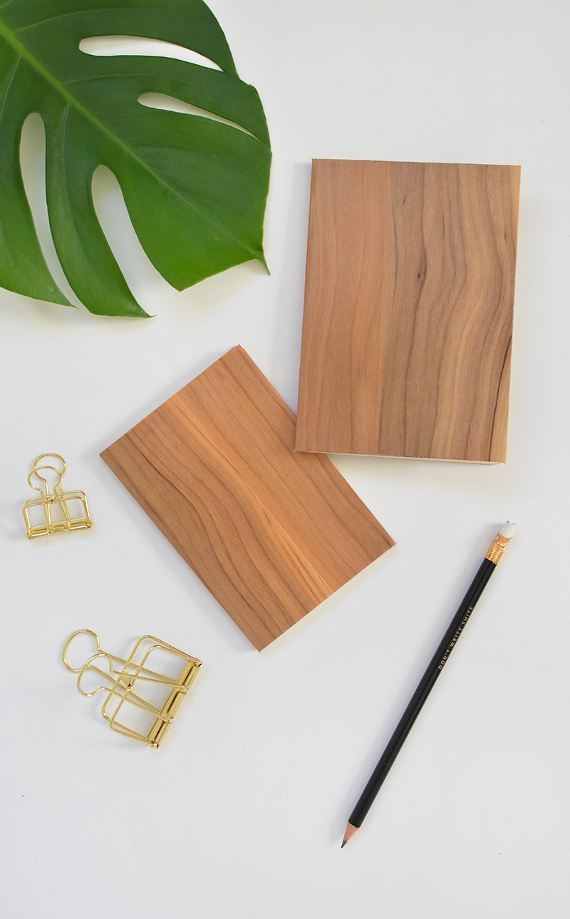 wood effect notebook DIY