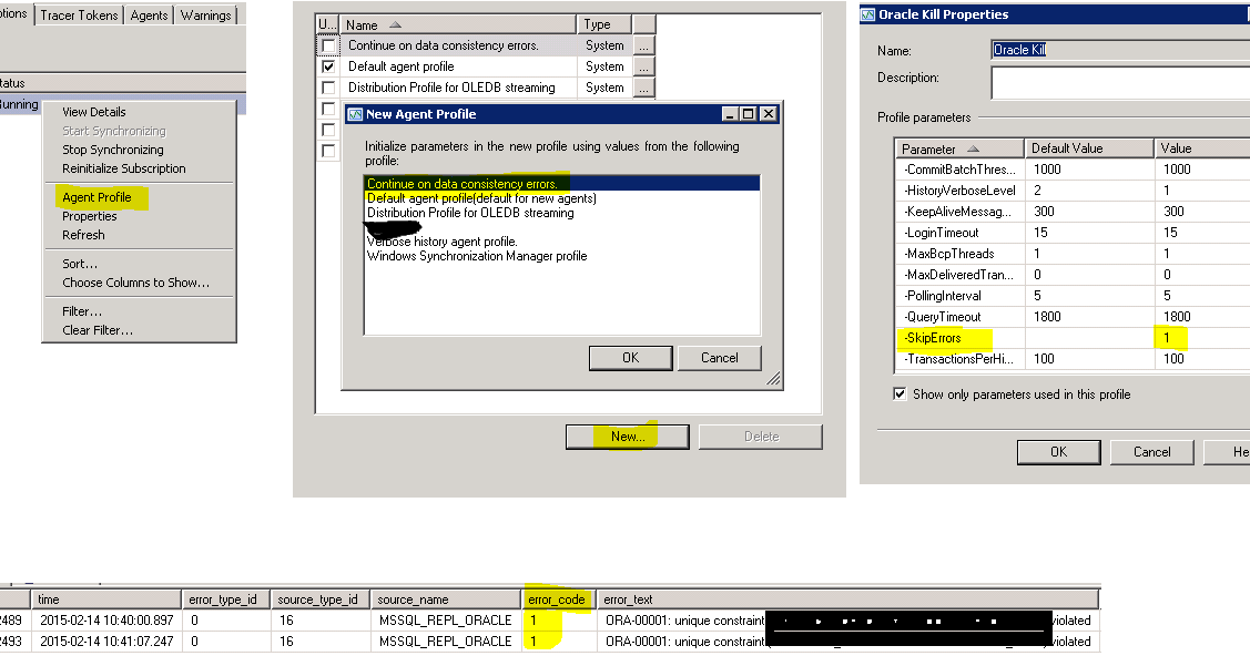 SQLArchive SQL SERVER TO ORACLE REPLICATION...ORA00001 UNIQUE
