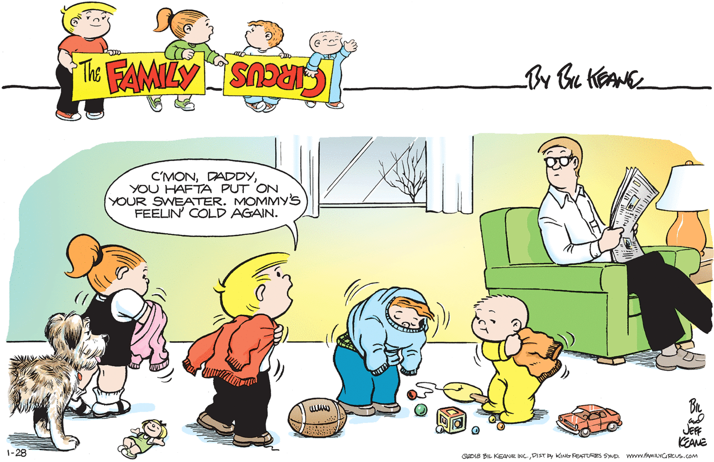 Cartoon strips in English.