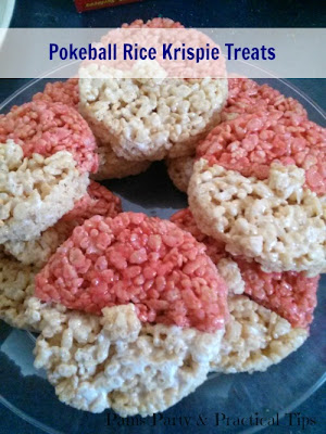 Pokeball Rice Krispie Treats by Pams Party and Practical Tips