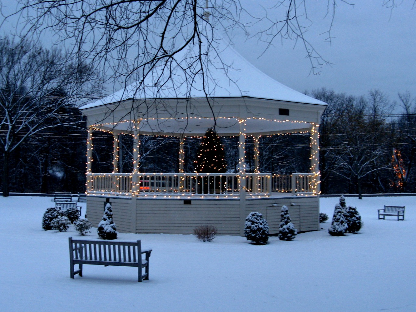 Heroes, Heroines, and History Christmas Snow Bandstand Gazebos