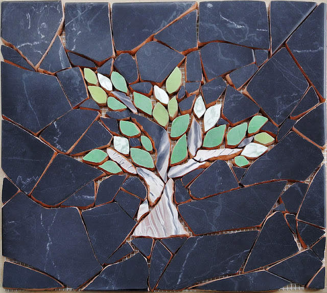 mozaikowy dekor - drzewo
