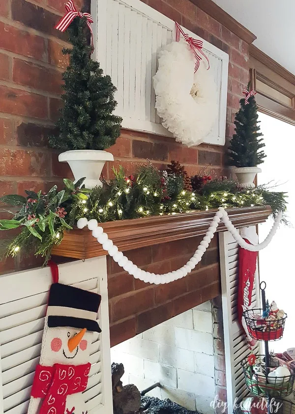 Christmas mantle with shutters