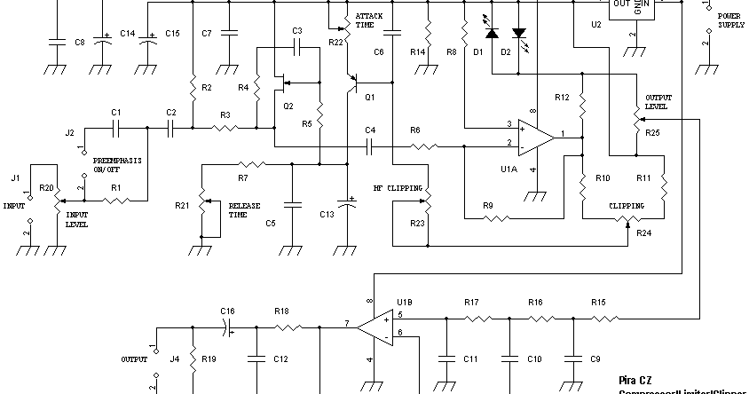 Skema Limiter Power Amplifier Sederhana