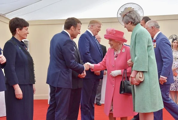 President Donald Trump and First Lady Melania Trump, Theresa May, Justin Trudeau, Xavier Bettel. Meghan Markle