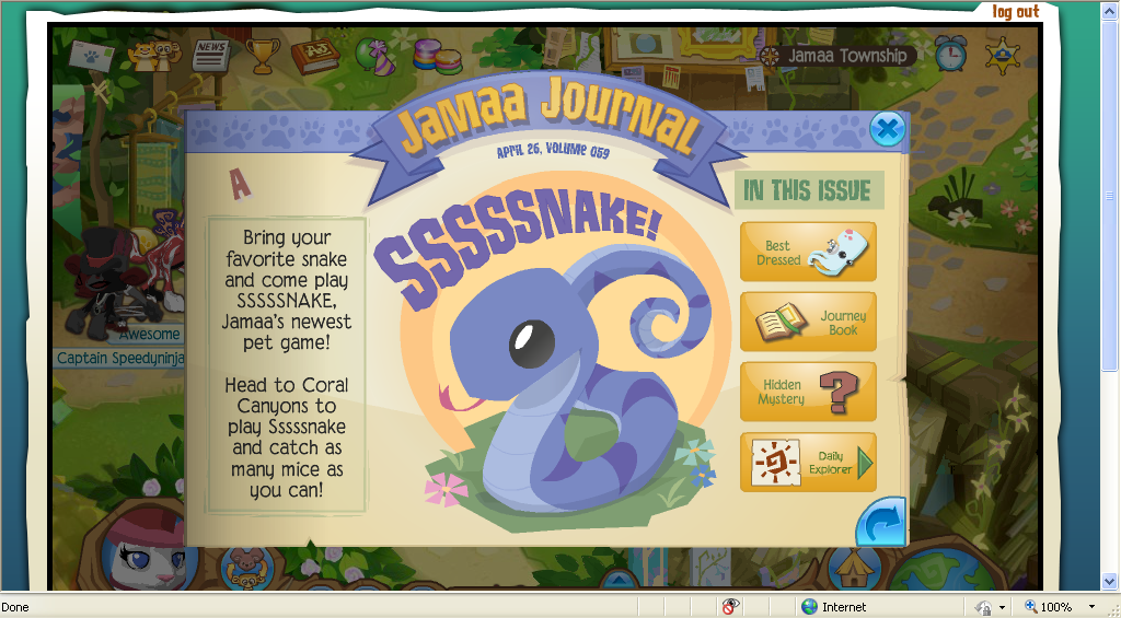 Animal Jam Tides snake game