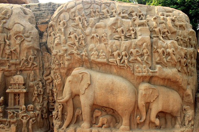 "Descent of the Ganges" - largest open-air bas-relief in the world "Descent of the Ganges" - largest open-air bas-relief in the world
