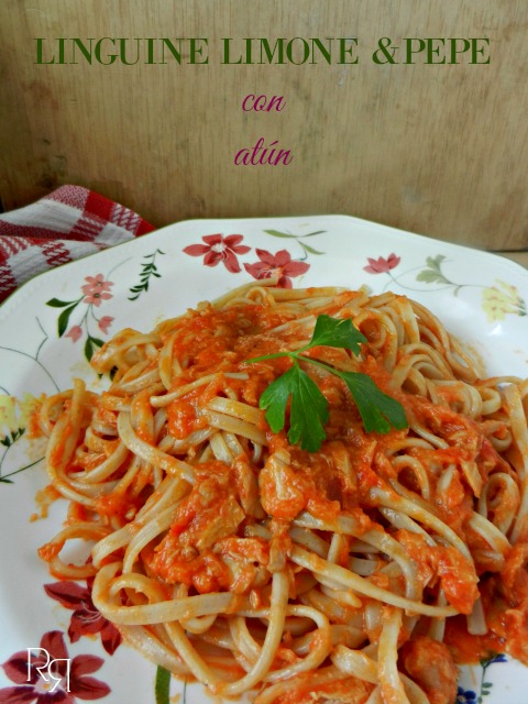 "Linguine al limón y pimienta con atún"