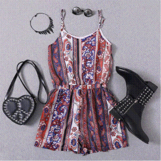 Ayla Vestido Maxi con Estampado Paisley Vintage