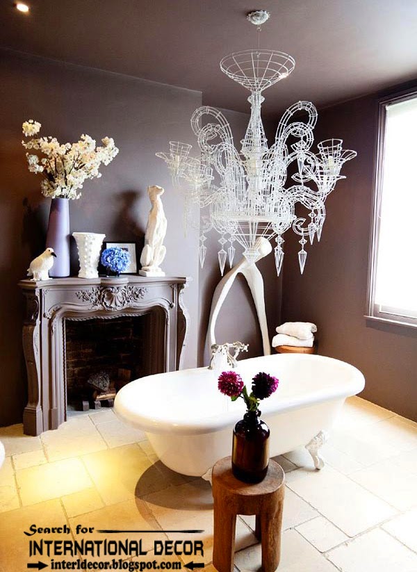  Cozy Interior bathroom with fireplace designs ideas, purple bathroom