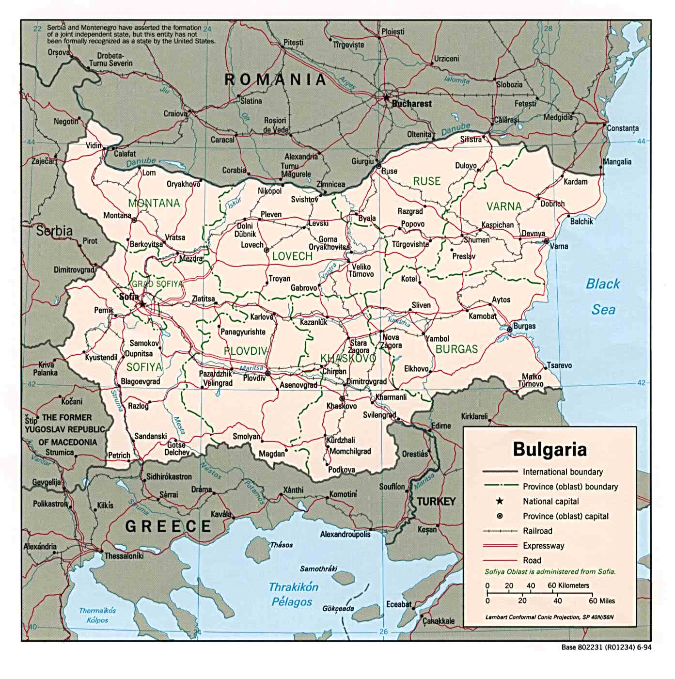 Kaart Oost-Europa Landen: Kaart Bulgarije En Sofia - Vakantie Provincies  Zwarte Zee Oost-Europa