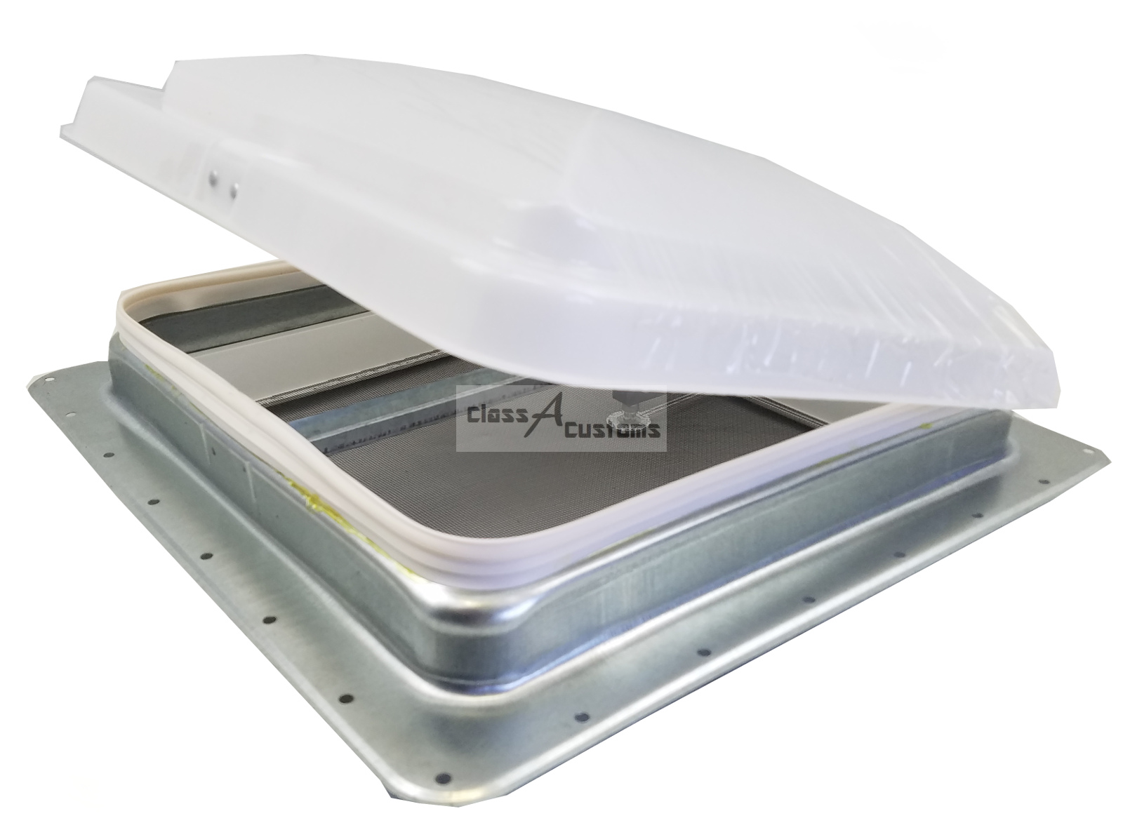 Heng's 14" x 14" RV Roof Vent with White Lid and Garnish Ring 71111