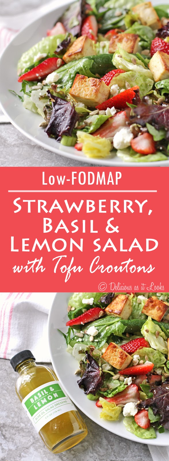 Delicious as it Looks LowFODMAP Strawberry, Basil & Lemon Salad with