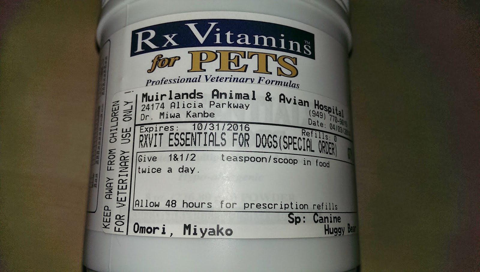 Shohei's Dog Blog Nutritional Analysis of Huggy Bear's Home Made Dog