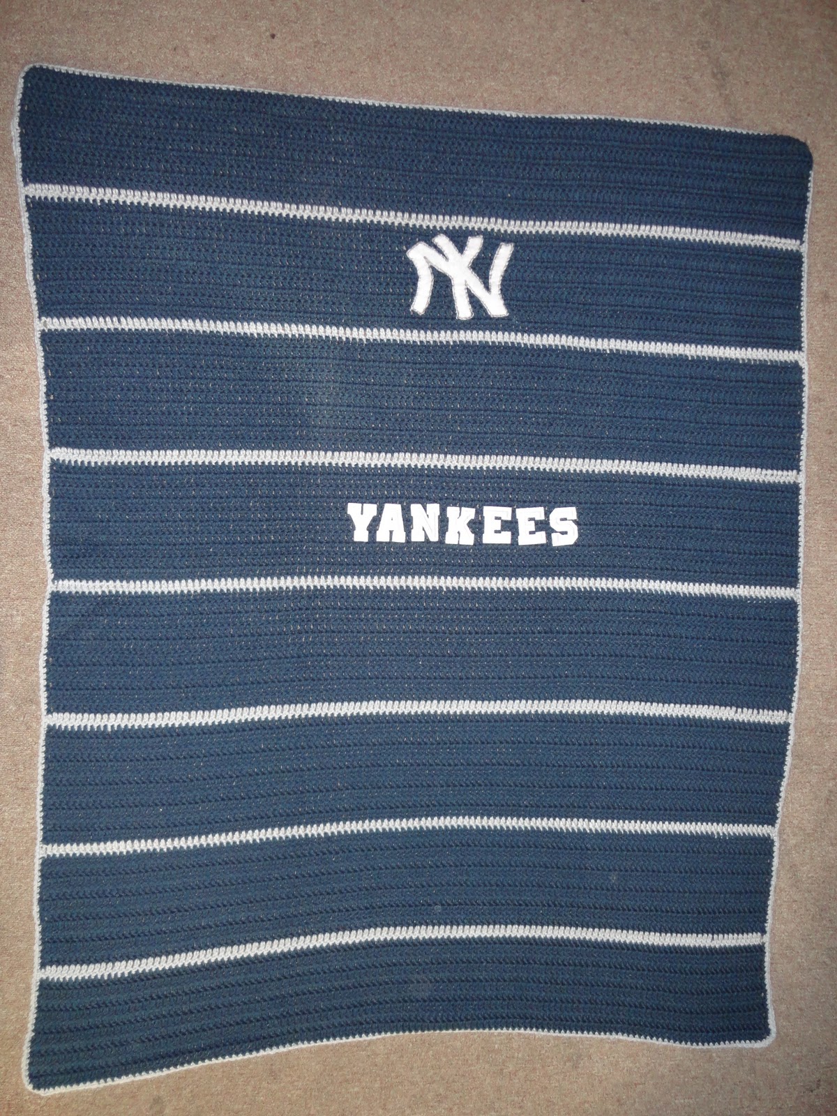 Crochet Crazy Mama Crochet Yankees Blanket