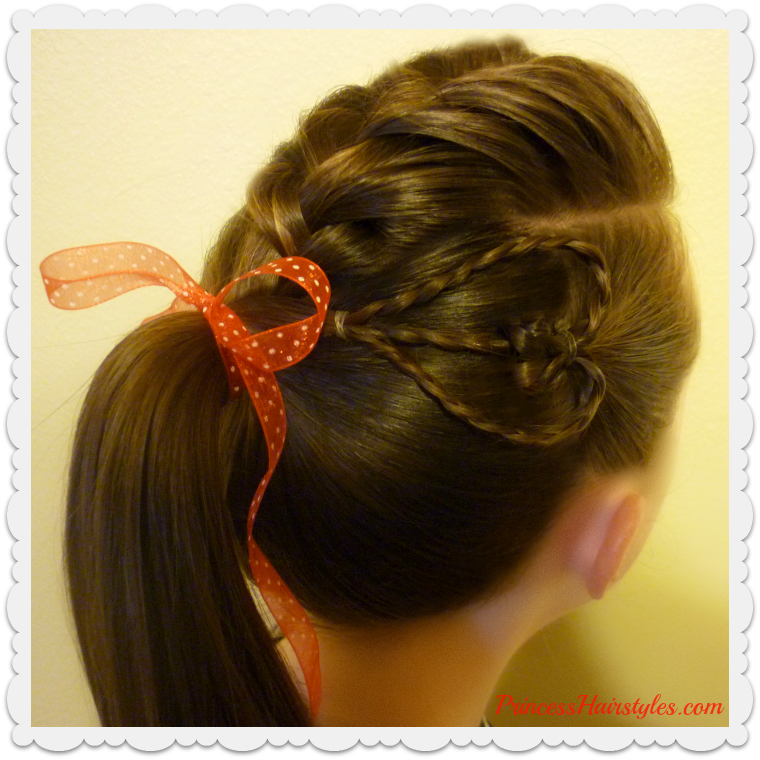 Valentine S Day Hairstyle For Teens Braided Faux Hawk With Heart