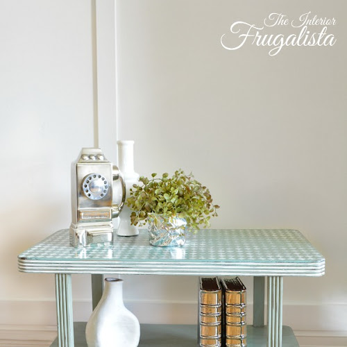 Harlequin Stenciled Art Deco Coffee Table Makeover