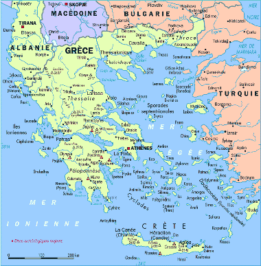 Map of Greece Regional Political Province