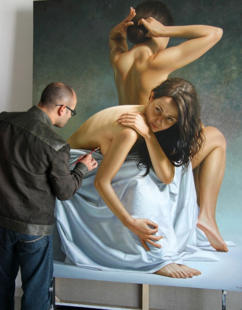 Red Baiduri Hyper Realistic Nude Paintings By Omar Ortiz