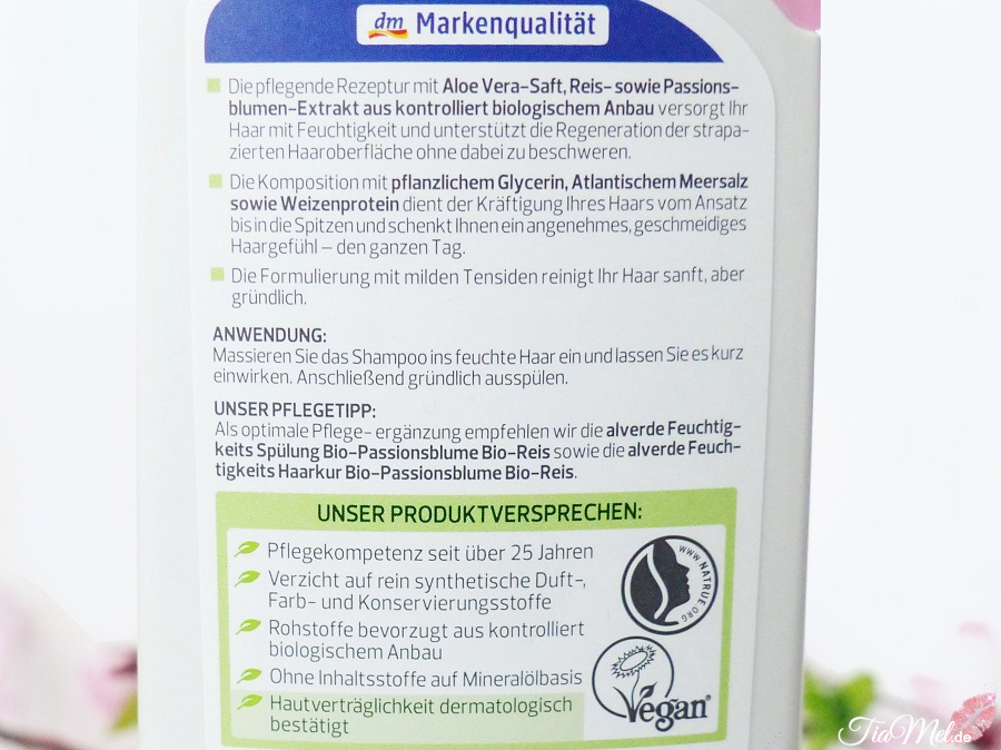 Review Alverde Naturkosmetik Feuchtigkeits Shampoo Tiamel