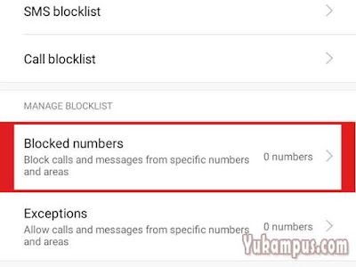 blocked numbers xiaomi