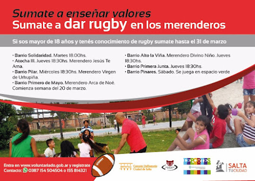 Rugby en los barrios: sumate como voluntario