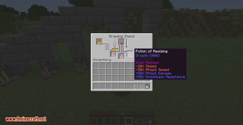 Shrinking and Giant Potions In Minecraft-Resizing Potion Mod 1.12.2