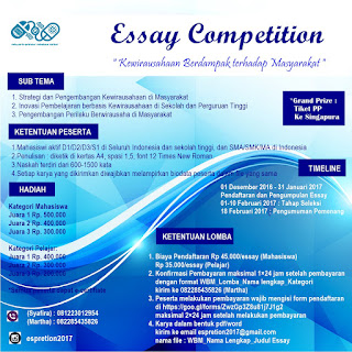 Lomba Menulis Essay Kewirausahaan Espretion 2017 Lomba Menulis Essay Kewirausahaan Espretion 2017