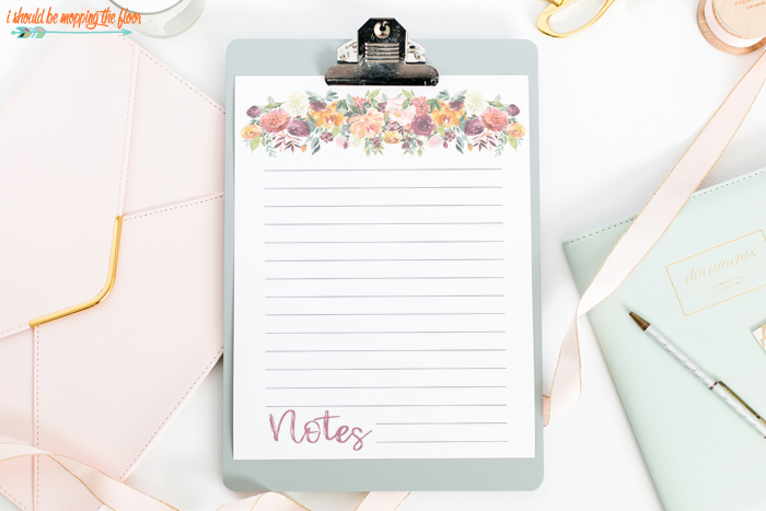 Free Printable Notes Page | i should be mopping the floor