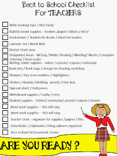 Image result for back to school checklist for teachers