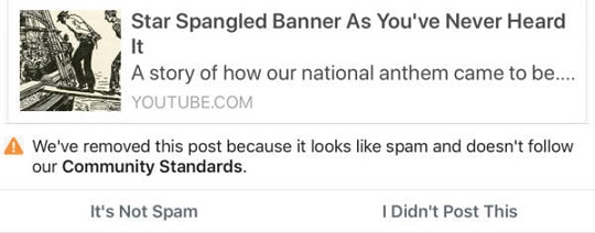 The Federalist Facebook Censors Star Spangled Banner