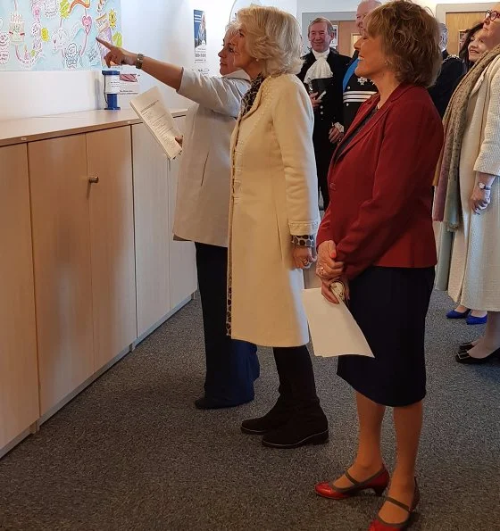 Camilla, Duchess of Cornwall visited The Silver Line office, a helpline for elderly people in Blackpool