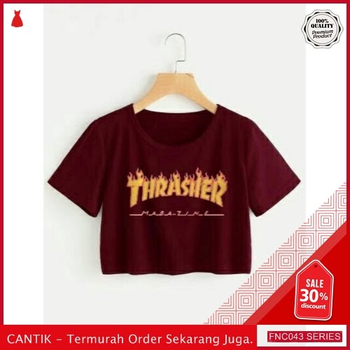 FNC043T19 Thrasher Crop Tee Spandek Wanita Soft Serba 30 Ribuan