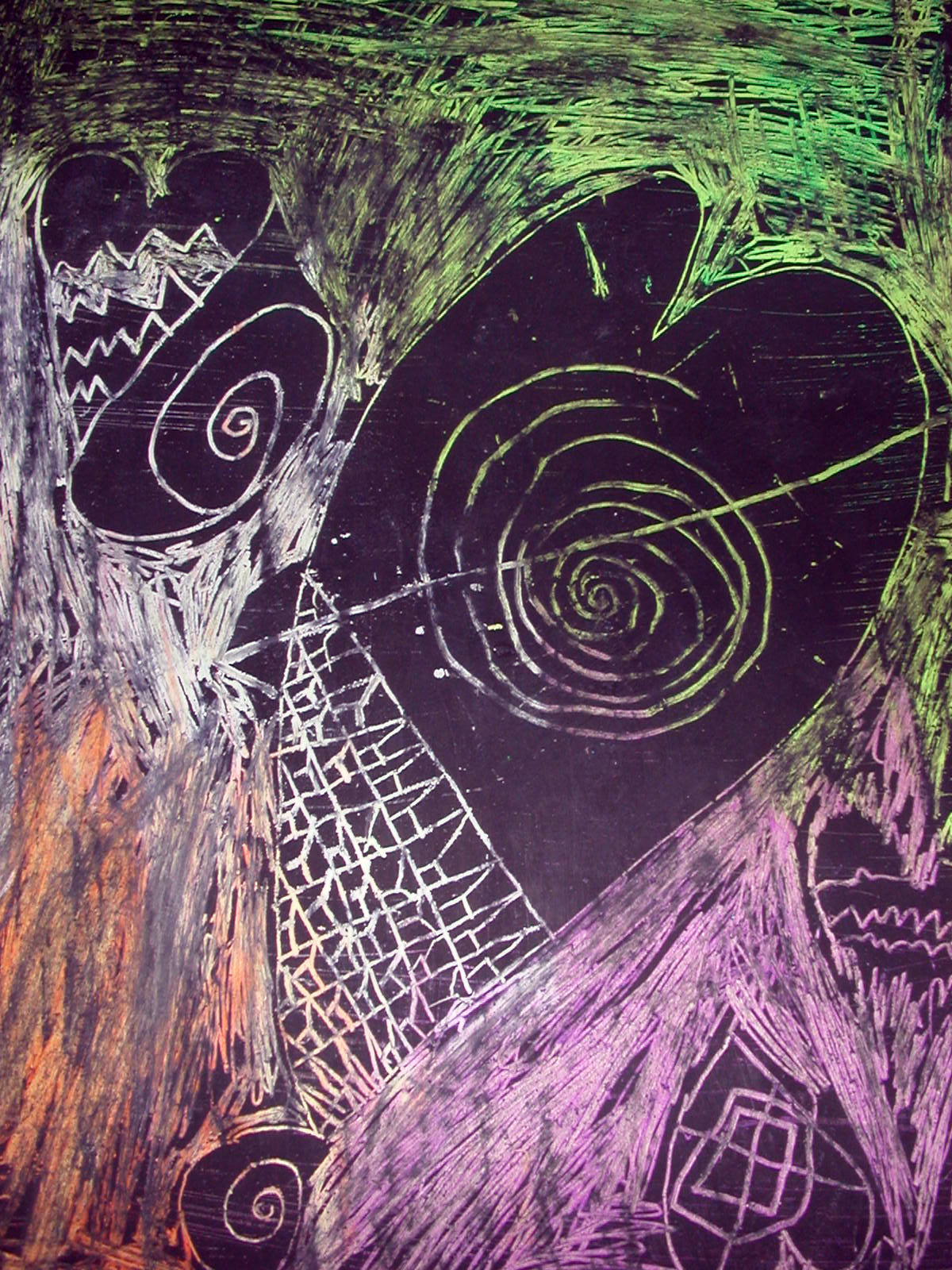 Fernwood Art Class Scratch Art Heart