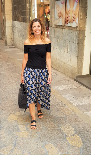 Falda estampada hecha a mano