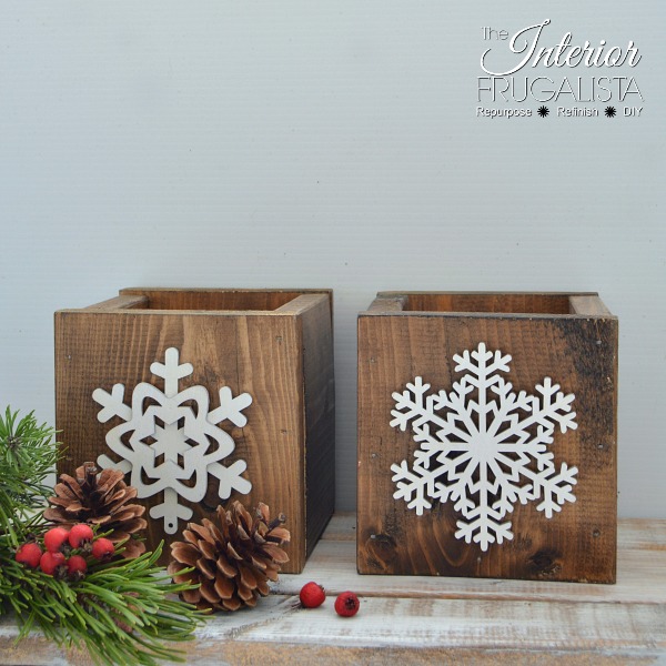 Rustic Wood Centerpiece Boxes Repurposed For Christmas Interior