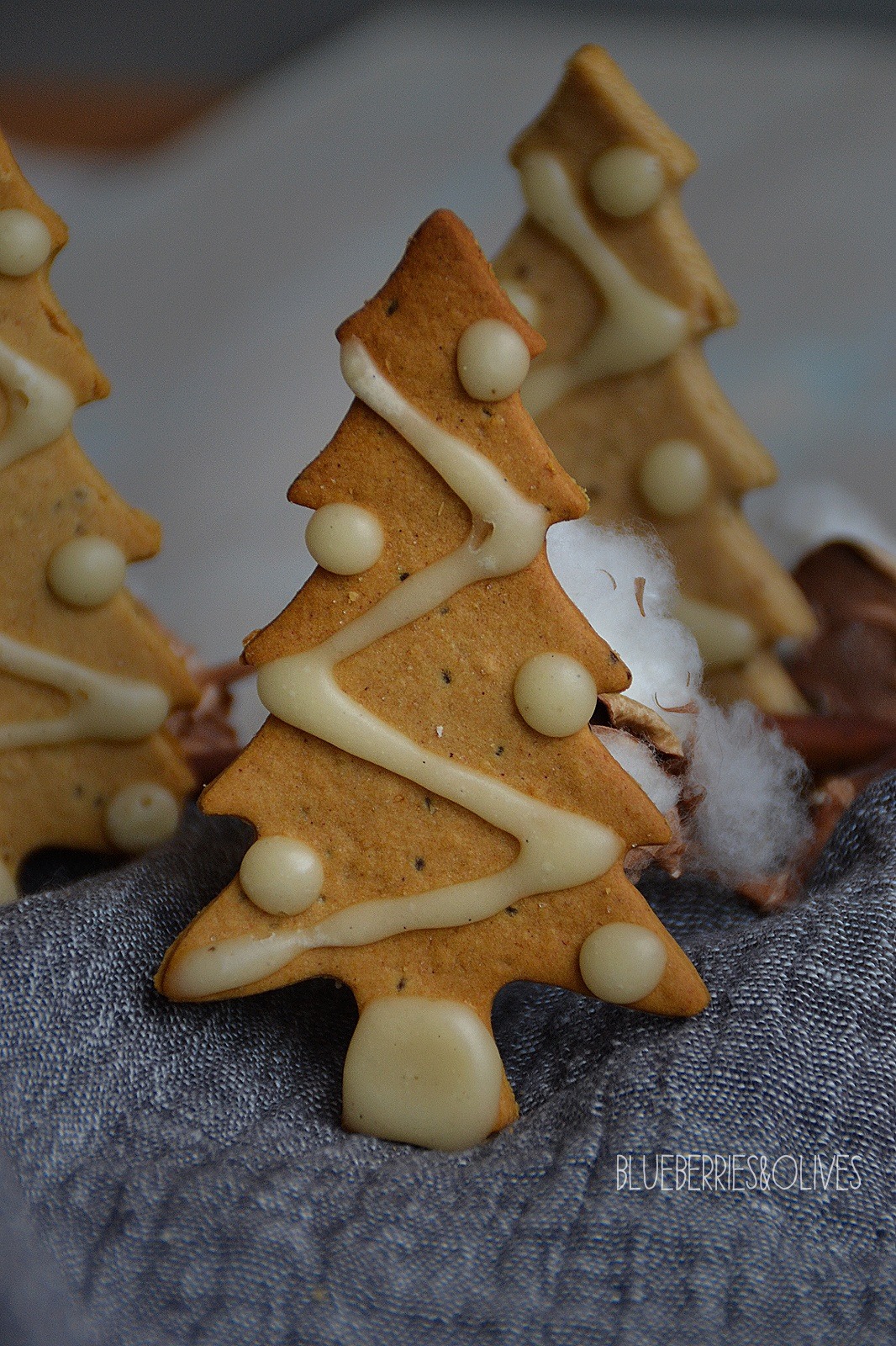 CHRISTMAS GINGER COOKIES with VANILLA ICING