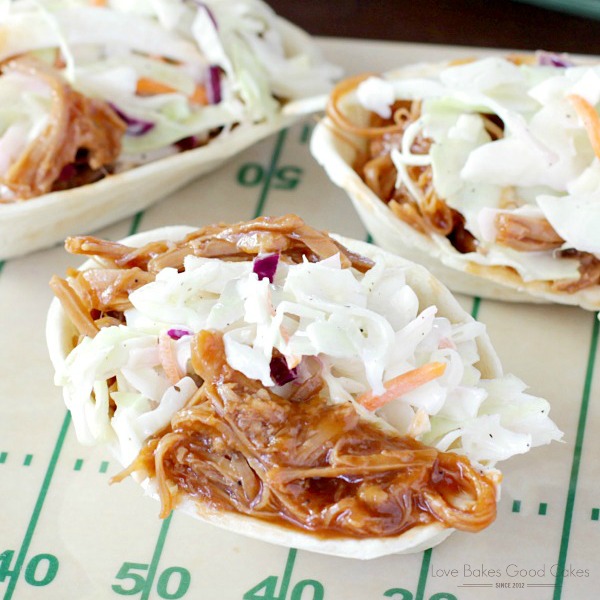 SouthernStyle BBQ Pork and Coleslaw Mini Taco Boats Love Bakes Good