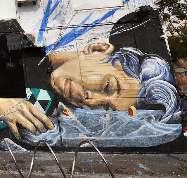 Street Art Collaboration by Shida, Two one, Eno, Taylurk in East Brunswick Melbourne. 3