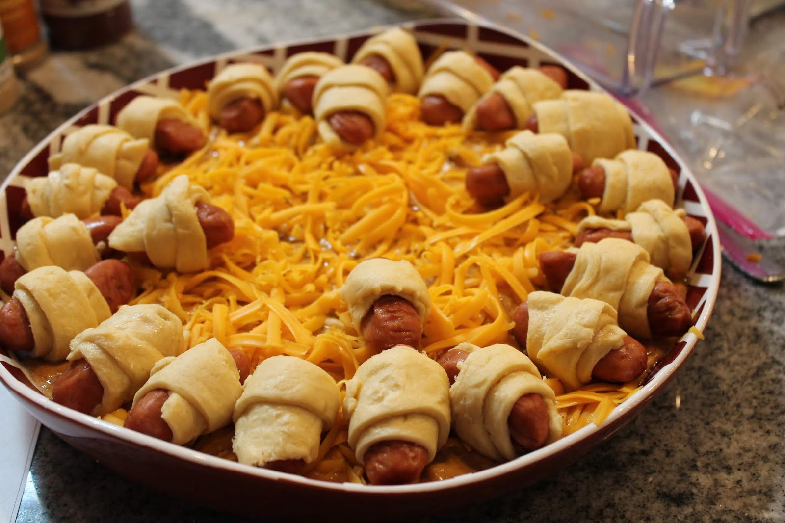 Dinner with the Grobmyers Pigs in a Blanket Chili Cheese Dip