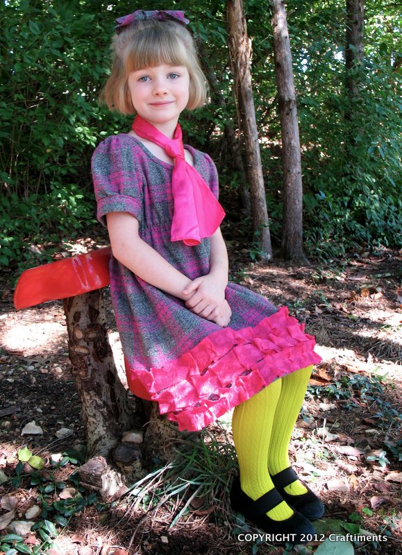 Craftiments:  Plaid flannel dress with bias cut pleated ruffles