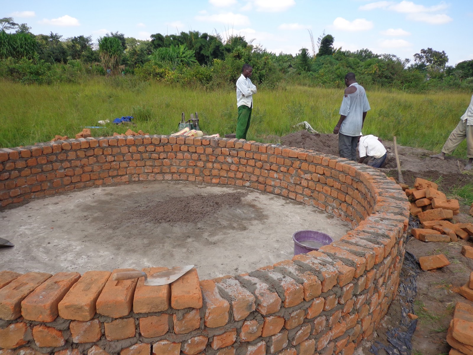 Africa Windmill Project Brick water tank at Katsumwa