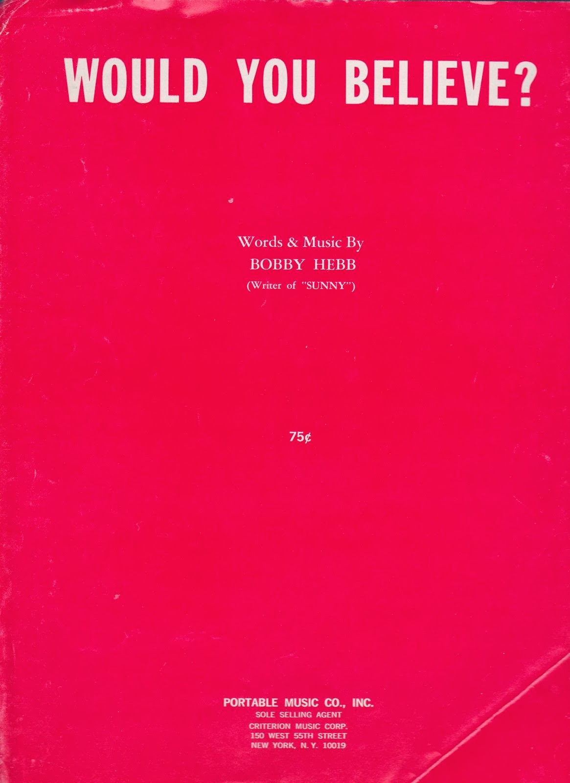Bobby Hebb The tribute to the genius Bobby Hebb Sheet Music Imagery