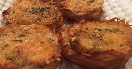 Redhead Says: POTATO STACKS WITH GARLIC AND THYME
