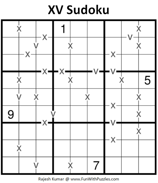 XV Sudoku Puzzle (Fun With Sudoku #262)
