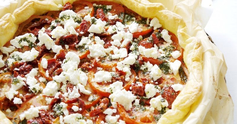 Pesto, Tomato & Feta Brunch Tart Recipe - Party Ideas | Party