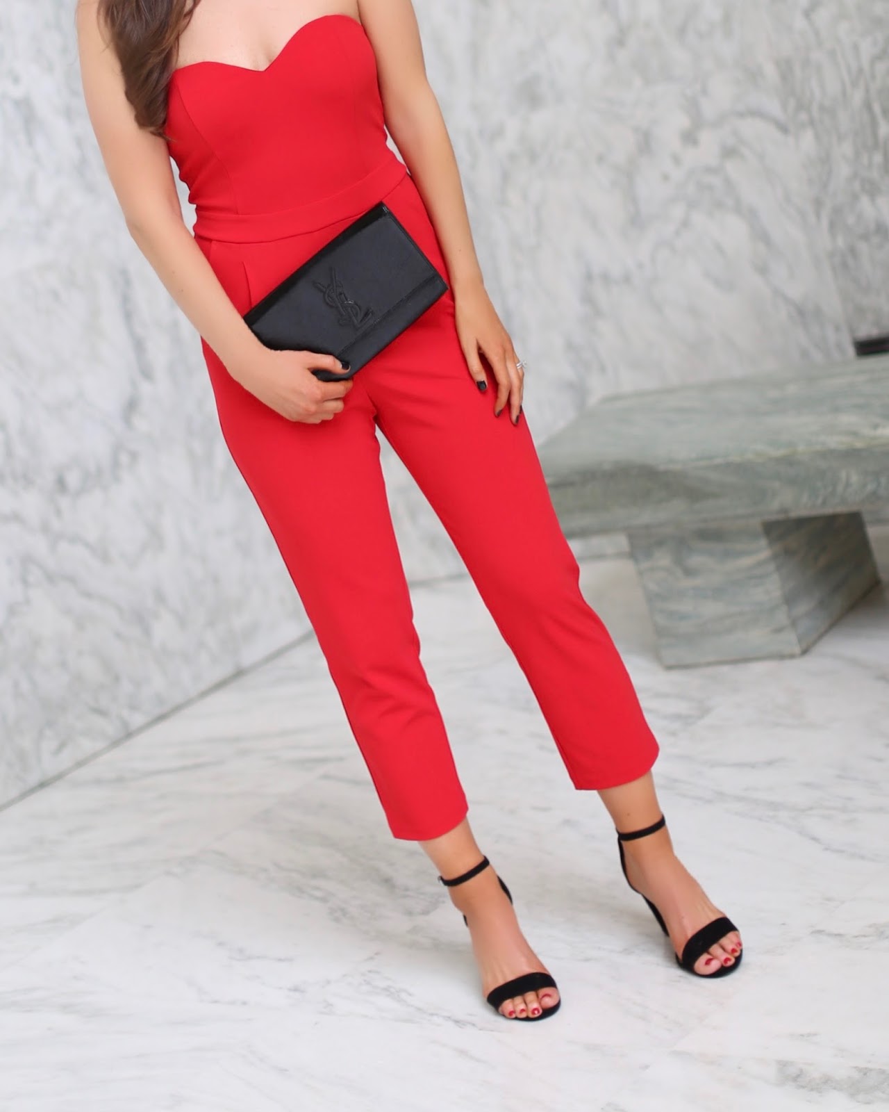 red sweetheart jumpsuit